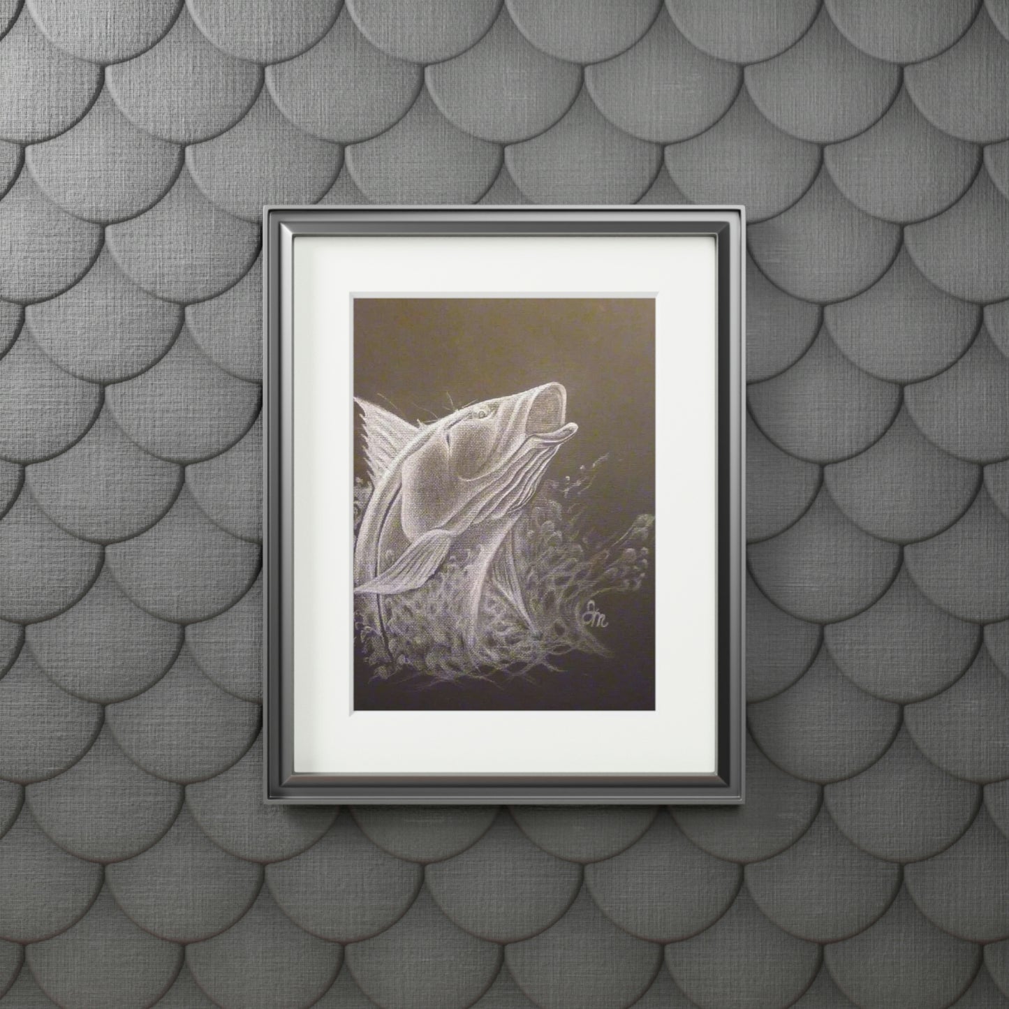 Tail-Whip Snook Attack Fine Art Prints (Passepartout Paper Frame)